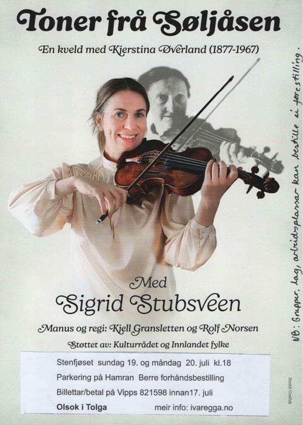Plakat for konsert med Sigrid Stubsveen